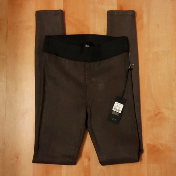 NWT, Citizens of Humanity Greyson Coated Leggings in Brown Suedette - Picture 6 of 15